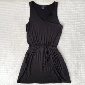 New Gap V-Neck Blouson Jersey Knit Sleeveless Mini Dress in Black Size XS